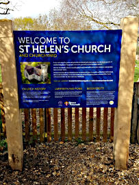 Photograph of new Welcome Board at St Helen's