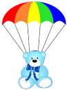 Image of Teddy Bear Parachuting
